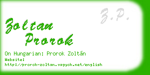 zoltan prorok business card